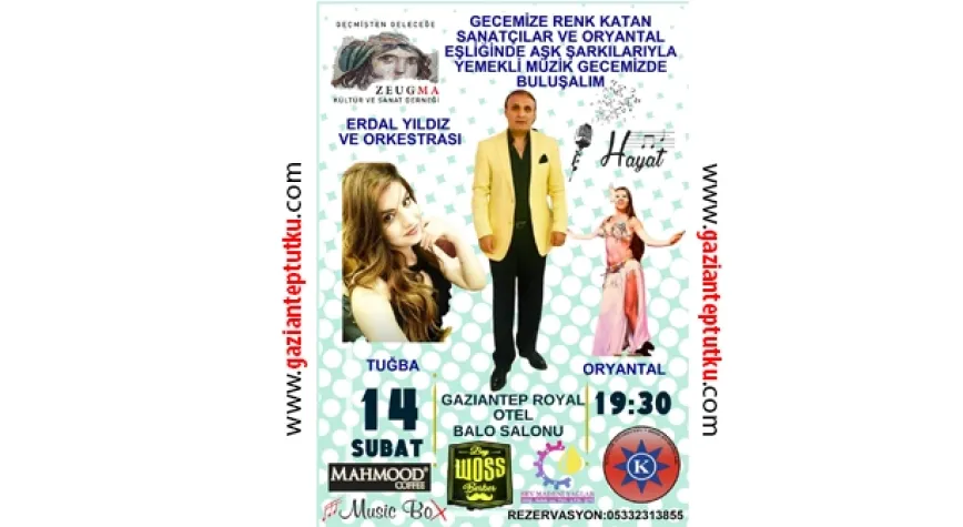 14 Şubat’ta Zeugma Kültür’