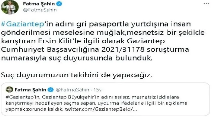 Fatma Şahin’den “gri pasaport” iddialarına tepki