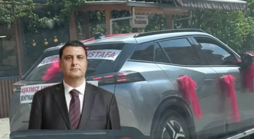 Umut Yılmaz sevgisi gelin arabasının süsü oldu