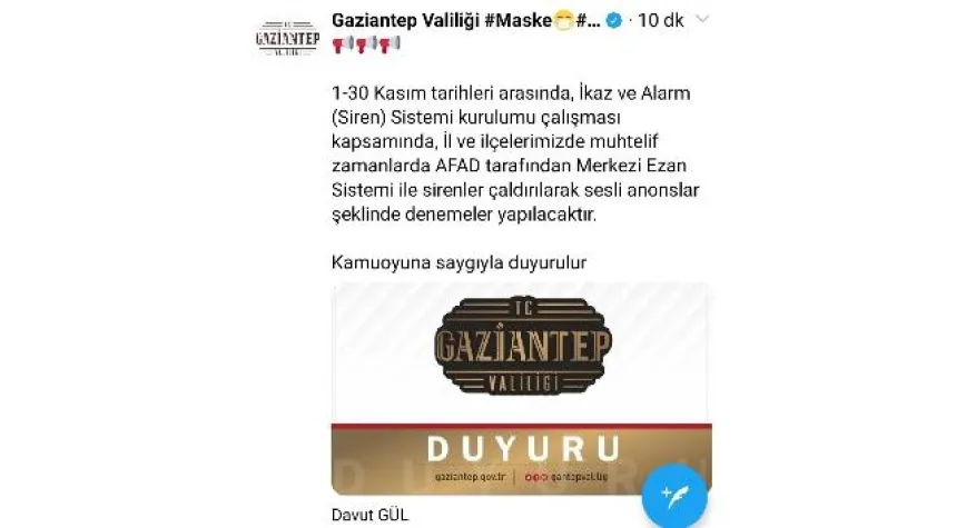 Valilikte “siren” sesi uyarısı