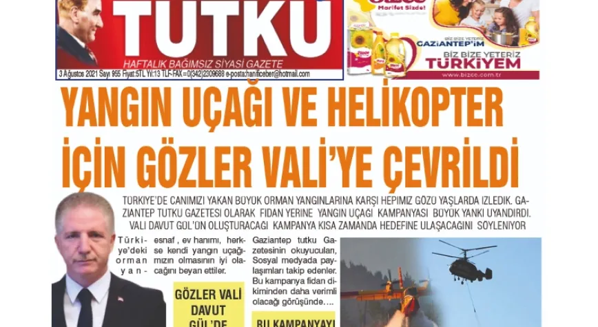 Yangın Uçağı ve HELİKOPTER  için gözler Vali’ye çevrildi